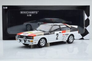Audi Quattro Audi Sport #1 H. Mikkola / A. Hertz Winners International Swedish Rally 1981 Minichamps 1:18 155811102 Metal - imagen 6 de 6