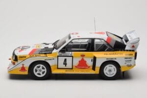 Audi Sport Quattro S1 E2 #4 S. Blomqvist / B. Cederberg Rally 1000 Lakes 1985 IXO 1:18 18RMC161A Metal - imagen 3 de 6