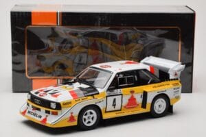 Audi Sport Quattro S1 E2 #4 S. Blomqvist / B. Cederberg Rally 1000 Lakes 1985 IXO 1:18 18RMC161A Metal - imagen 6 de 6