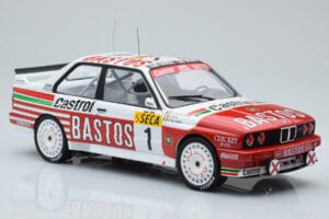 BMW M3 E30 Bastos #1 R. Ravaglia / E. Pirro / E. Van de Poele 24 Hours of Spa 1991 IXO 1:18 18RMC081A Metal - imagen 4 de 6