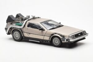 DeLorean DMC-12 Time Machine Back to the Future Plata Sun Star 1:18 2711 Metal - imagen 6 de 8