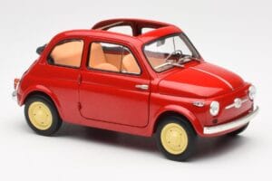 Fiat Nuova 500 Coral Rojo Kyosho 1:18 08966R Metal - imagen 6 de 8