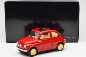 Fiat Nuova 500 Coral Rojo Kyosho 1:18 08966R Metal - imagen 8 de 8