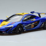 McLaren P1 GTR Azul Con Franjas Amarillas AUTOart 1:18