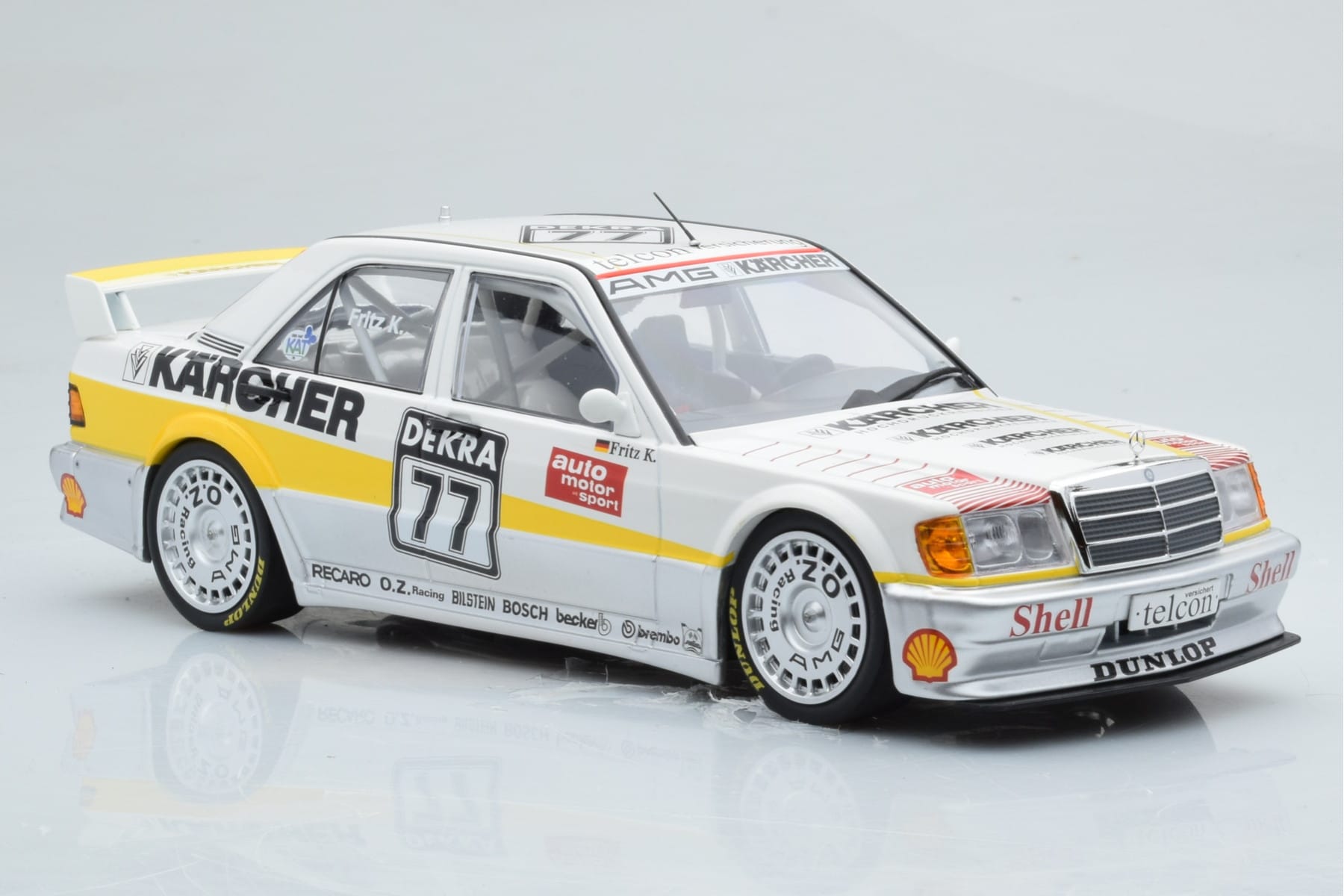 Mercedes 190E 2.5-16 W201 EVO 1 Karcher #77 F. Kreutzpointer Team AMG-Mercedes DTM 1990 Minichamps 1:18 155903677 Metal - imagen 4 de 6