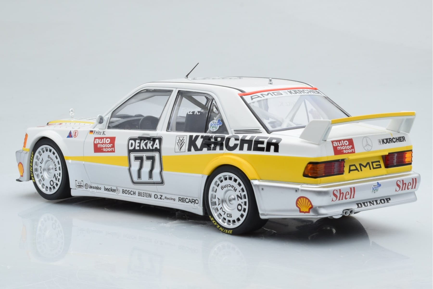 Mercedes 190E 2.5-16 W201 EVO 1 Karcher #77 F. Kreutzpointer Team AMG-Mercedes DTM 1990 Minichamps 1:18 155903677 Metal - imagen 5 de 6