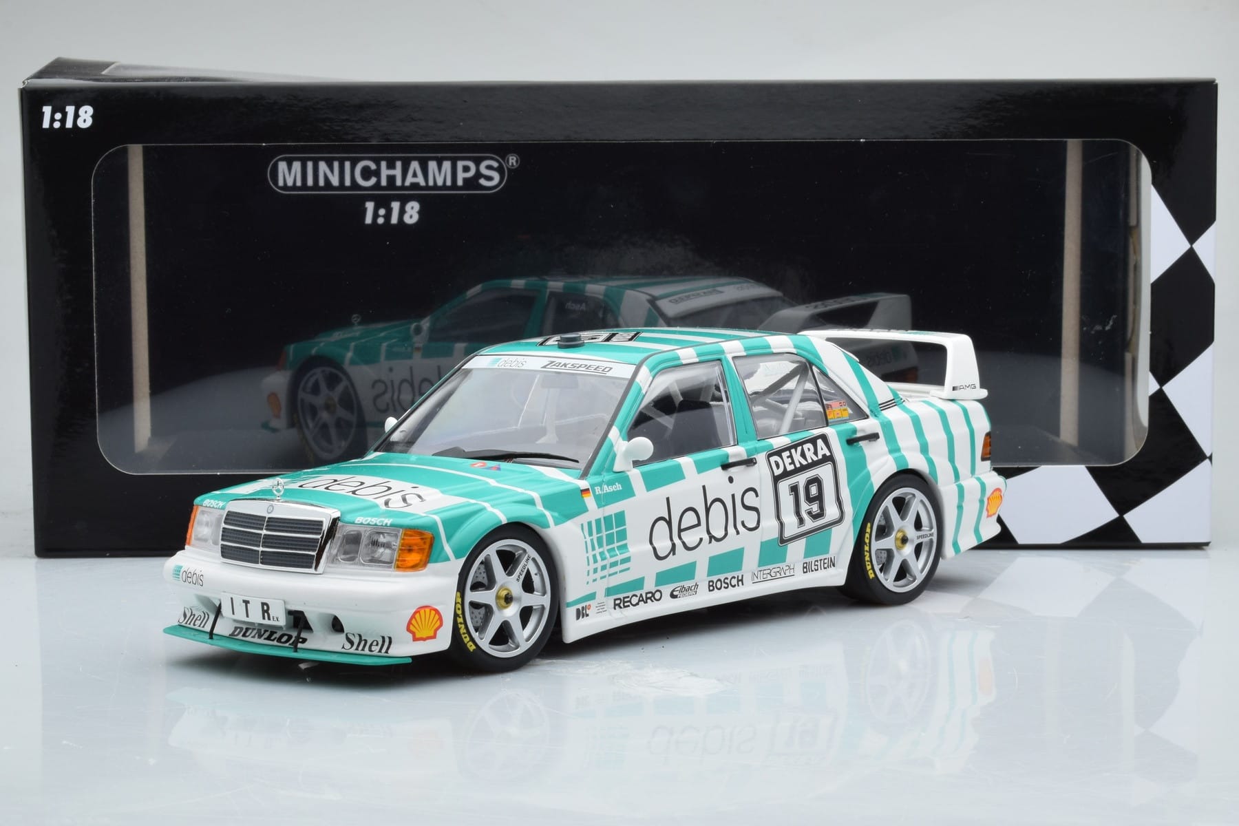 Mercedes 190E 2.5-16 W201 EVO 2 Debis #19 R. Asch Team Zackspeed DTM 1991 Minichamps 1:18 155913619 Metal - imagen 6 de 6