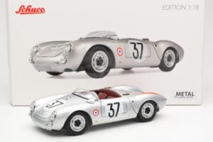 Porsche 550 RS Spyder #37 H. Polensky / R. von Frankenberg 24 Hours of Le Mans 1955 Schuco 1:18 450033400 Metal - imagen 8 de 8