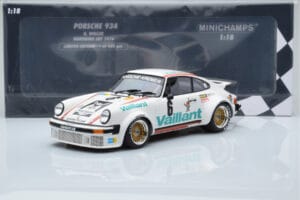 Porsche 911 934 Vaillant #6 B. Wollek Norisring EGT 1976 Minichamps 1:18 155766496 Metal - imagen 6 de 6