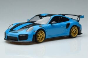 Porsche 911 991.2 GT3 RS Weissach Package Miami Azul Llantas Oro Minichamps 1:18 153068310 Metal