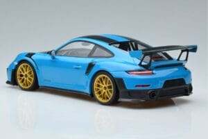 Porsche 911 991.2 GT3 RS Weissach Package Miami Azul Llantas Oro Minichamps 1:18 153068310 Metal - imagen 5 de 6