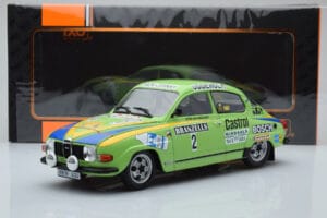 Saab 96 V4 #2 S. Blomqvist / H. Sylvan Rally Sweden 1976 IXO 1:18 18RMC085B Metal - imagen 6 de 6