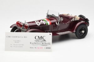 Alfa Romeo 1750 GS Spider #84 T. Nuvolari / B. Guidotti Mille Miglia Winner 1930 CMC 1:18 M-141 Metal