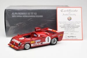 Alfa Romeo 33TT 12 #1 A. Merzario / J. Laffite 1000km Nurburgring Winner 1975 AUTOart 1:18 87505 Metal - imagen 8 de 8