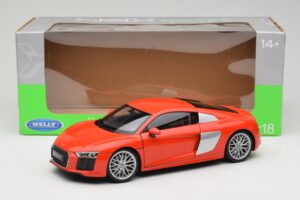 Audi R8 V10 Rojo Welly 1:18 18052W Metal - imagen 8 de 8