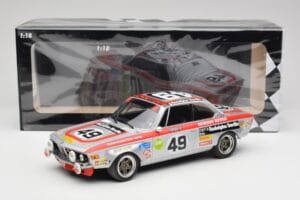 BMW 2800 CS E9 #49 Team Schnitzer G. Herzog / H. Heyer 24 Hours of Spa 1972 Minichamps 1:18 155722749 Metal - imagen 6 de 6