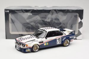 BMW 3.0 CSL E9 Garage Du Bac #76 P. Depnic / H. Coulon 24 Hours of Le Mans 1977 Minichamps 1:18 155772576 Metal - imagen 6 de 6