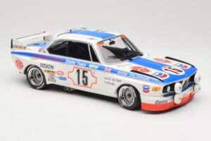 BMW 3.0 CSL E9 #15 BMW Alpina J. Peltier / H. Menzel 24 Hours of Spa 1973 Minichamps 1:18 155732695 Metal - imagen 4 de 6