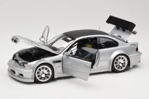 BMW M3 E46 GTR Street Plata With Carbon Roof Minichamps 1:18 100012102 Metal - imagen 2 de 8