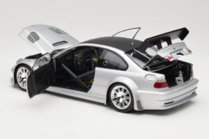 BMW M3 E46 GTR Street Plata With Carbon Roof Minichamps 1:18 100012102 Metal - imagen 5 de 8