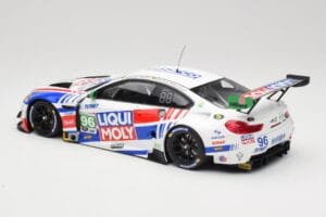 BMW M6 GT3 F13 #96 Turner Motorsport B. Auberlen / R. Foley Class Winner Petit Le Mans 2019 Minichamps 1:18 153192696 Metal - imagen 5 de 6