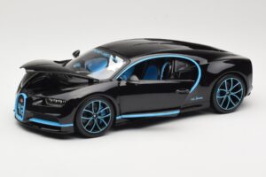 Bugatti Chiron Negro & Azul Bburago 1:18 18-11040BK Metal - imagen 2 de 8