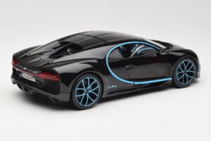Bugatti Chiron Negro & Azul Bburago 1:18 18-11040BK Metal - imagen 3 de 8
