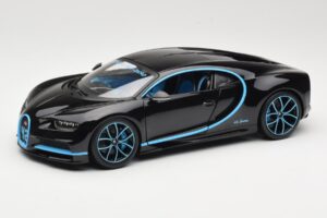 Bugatti Chiron Negro & Azul Bburago 1:18 18-11040BK Metal
