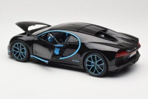 Bugatti Chiron Negro & Azul Bburago 1:18 18-11040BK Metal - imagen 5 de 8