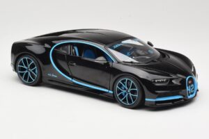 Bugatti Chiron Negro & Azul Bburago 1:18 18-11040BK Metal - imagen 6 de 8