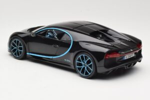 Bugatti Chiron Negro & Azul Bburago 1:18 18-11040BK Metal - imagen 7 de 8