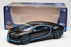 Bugatti Chiron Negro & Azul Bburago 1:18 18-11040BK Metal - imagen 8 de 8