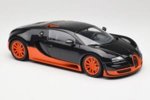 Bugatti Veyron Super Sport World Record Edition Carbon & Orange Minichamps 1:18 100110840 Metal - imagen 6 de 8