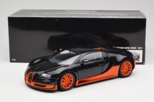 Bugatti Veyron Super Sport World Record Edition Carbon & Orange Minichamps 1:18 100110840 Metal - imagen 8 de 8