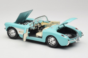 Chevrolet Corvette C1 Azul & Blanco Bburago 1:18 3024-M2 Metal - imagen 5 de 8
