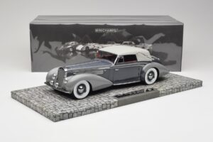 Delage D8 120 Cabriolet Gris & Gris Oscuro Minichamps 1:18 107115134 Metal - imagen 6 de 6