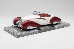 Delahaye Type 135 M Cabriolet Blanco Rojo Minichamps 1:18 107116161 Resina