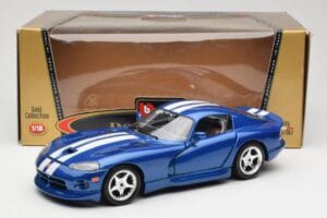 Dodge Viper GTS SR II Azul con Franjas Blancas Bburago 1:18 3330 Metal - imagen 8 de 8