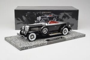 Duesenberg Model J Torpedo Disappearing Top Convertible Coupe Plata Negro Minichamps 1:18 107150431 Resina - imagen 6 de 6