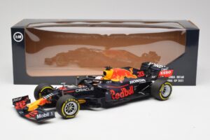 Red Bull RB16B #33 M. Verstappen Emilia Romagna GP Winner Mid Race Tyres 2021 Minichamps 1:18 110210133 Metal - imagen 6 de 7