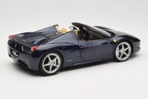 Ferrari 458 Italia Spider Dark Blue Metallic Hot Wheels 1:18 X5529 Metal - imagen 3 de 8