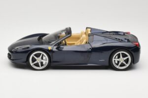 Ferrari 458 Italia Spider Dark Blue Metallic Hot Wheels 1:18 X5529 Metal - imagen 4 de 8