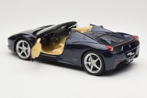 Ferrari 458 Italia Spider Dark Blue Metallic Hot Wheels 1:18 X5529 Metal - imagen 5 de 8