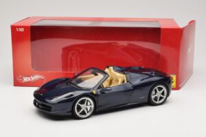 Ferrari 458 Italia Spider Dark Blue Metallic Hot Wheels 1:18 X5529 Metal - imagen 8 de 8