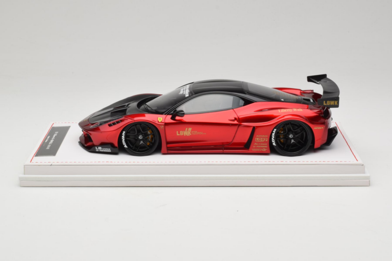 Ferrari 458 Liberty Walk LB-Silhouette WORKS GT Candy Rojo IVY Merit 1:18 REMC003 Resina