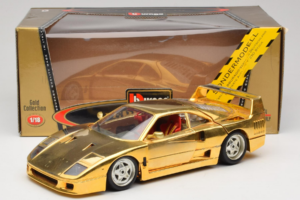 Ferrari F40 Chrome Gold Limited Edition 250 pcs Bburago 1:18 3332-G1 Metal - imagen 8 de 8