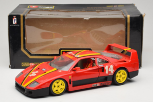 Ferrari F40 Evoluzione #14 L. Dalla Noce H&R Rojo con Ruedas Amarillas 1992 Bburago 1:18 3042-H1 Metal - imagen 8 de 8