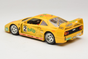 Ferrari F40 Totip Jolly Club #2 Amarillo Bburago 1:18 3332-Y1 Metal - imagen 7 de 8