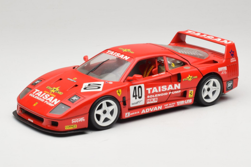 Ferrari F40 #40 T. Ohta / A. Reid Taisan Rojo 1987 Bburago 1:18 3022-T1 Metal