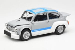 Fiat Abarth 1000 TCR Gris Mate Franjas Azules AUTOart 1:18 72642 Metal